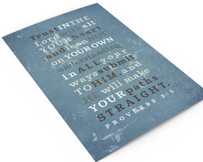 Proverbs 3:5: Custom Subway Sign Scripture Art - Honeycomb Proverbs - Wedding gift ideas - paper anniversary gifts 