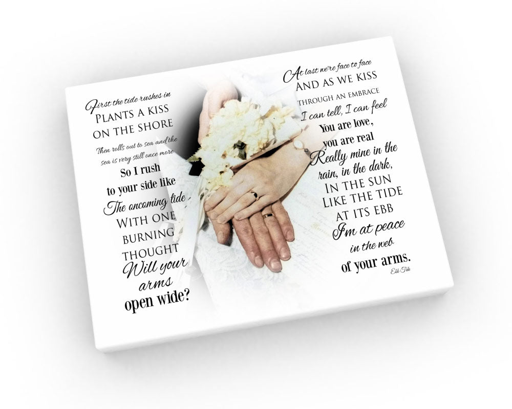 16x16 Wedding Vow Photo Canvas - Hunnycomb Proverbs - Wedding gift ideas - paper anniversary gifts 