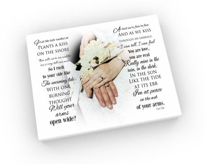 16x16 Wedding Vow Photo Canvas - Honeycomb Proverbs - Wedding gift ideas - paper anniversary gifts 